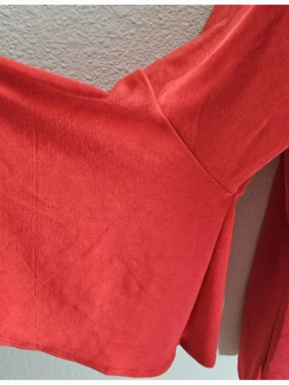 Chico's Travelers Red Flare Sleeve End Top size 3 NWOT